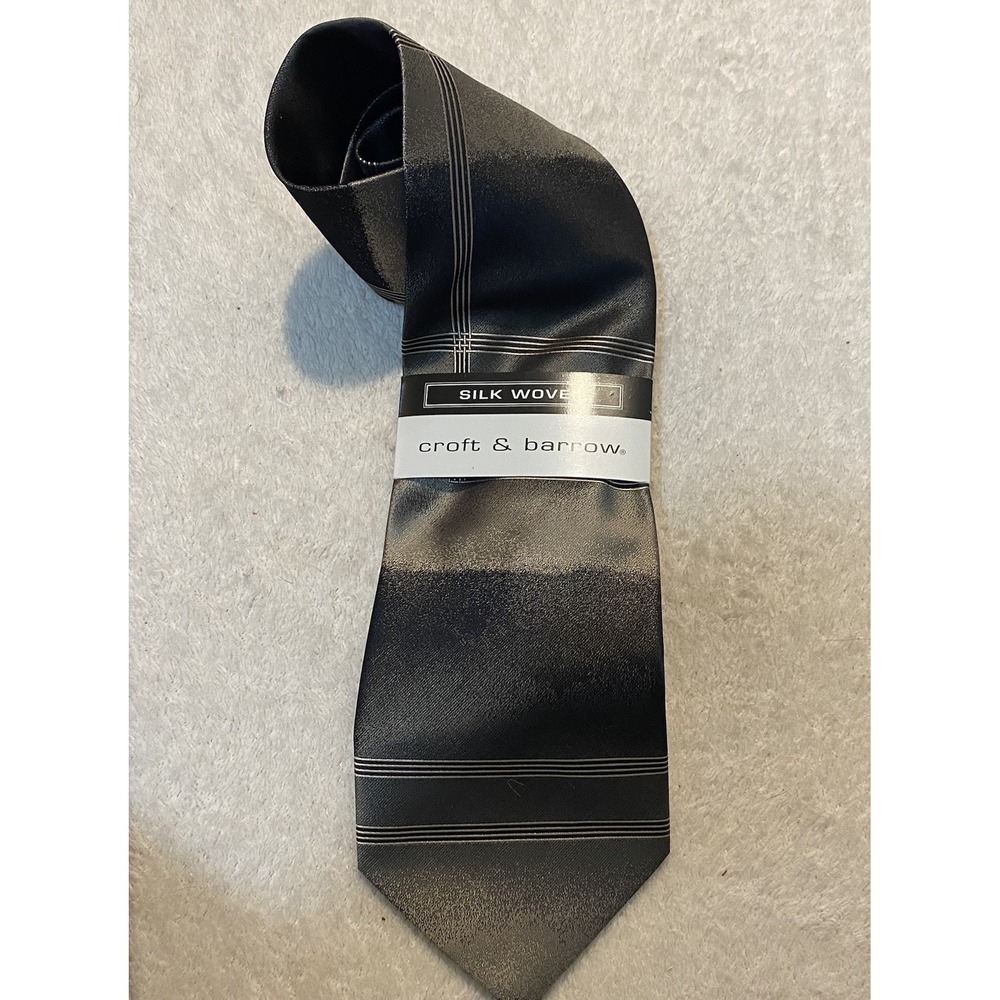 Croft & Barrow Hand Made 100% Silk Men's Tie‎ 4 in W 58 in L  NWT